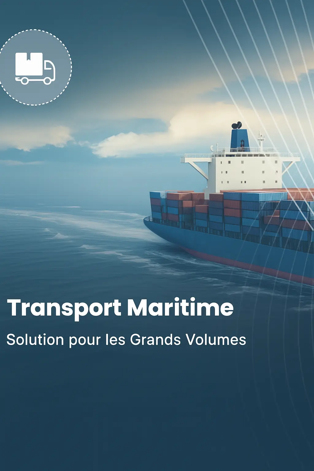 Navire cargo transportant des conteneurs sur l’océan